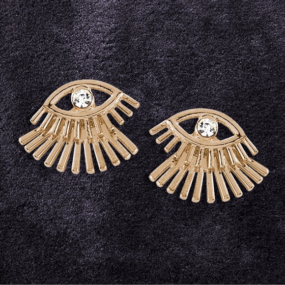 👁 ✨ Gold // Evil Eye Earrings + Jacket - Picture 2 of 5